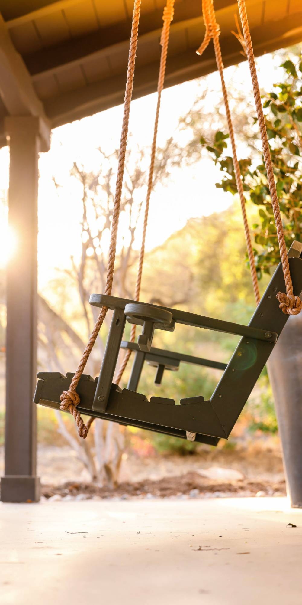 Guest House Patio Porch Swing at WestWynd Ranch