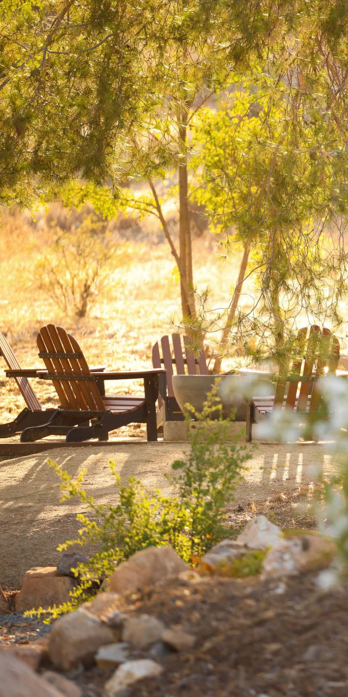 Secluded Guest House Fire Pit at WestWynd Ranch